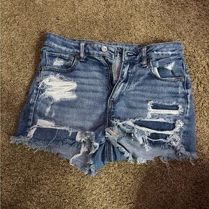 American Eagle Outfitters Ripped Blue Jean Shorts